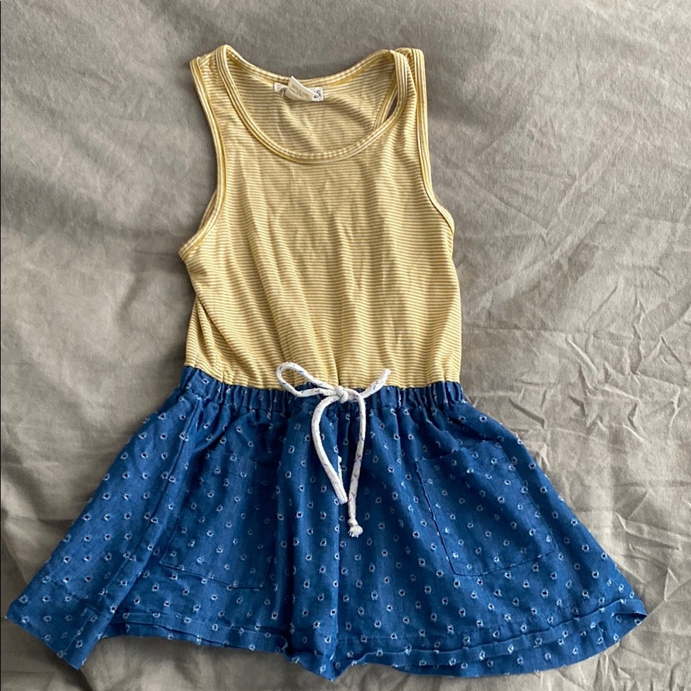 Yellow and Blue Sleeveless Dress